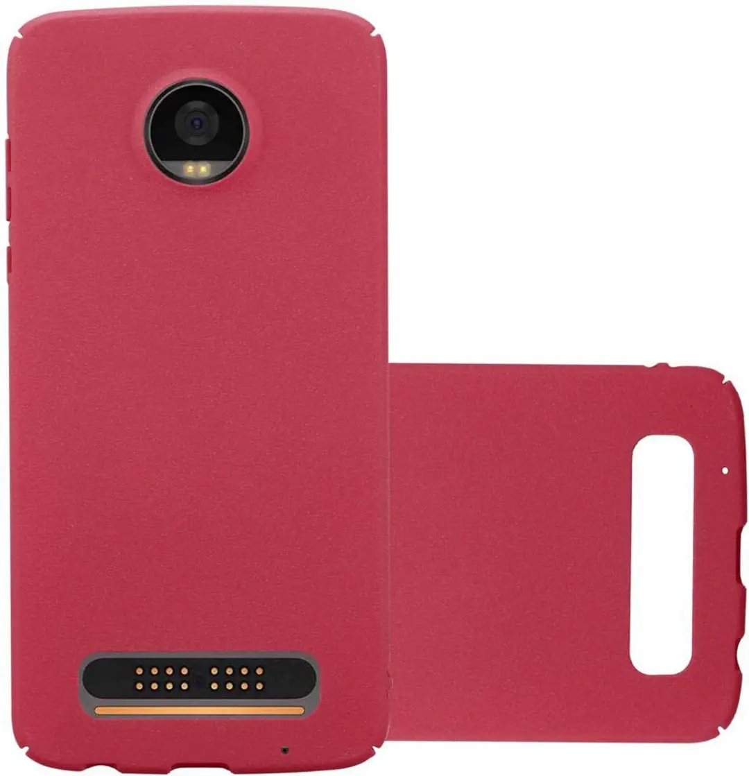 Cadorabo Hoesje geschikt voor Motorola MOTO Z2 PLAY / Z2 FORCE in FROSTY ROOD - Hard Case Cover beschermhoes in Frosted look tegen krassen en stoten