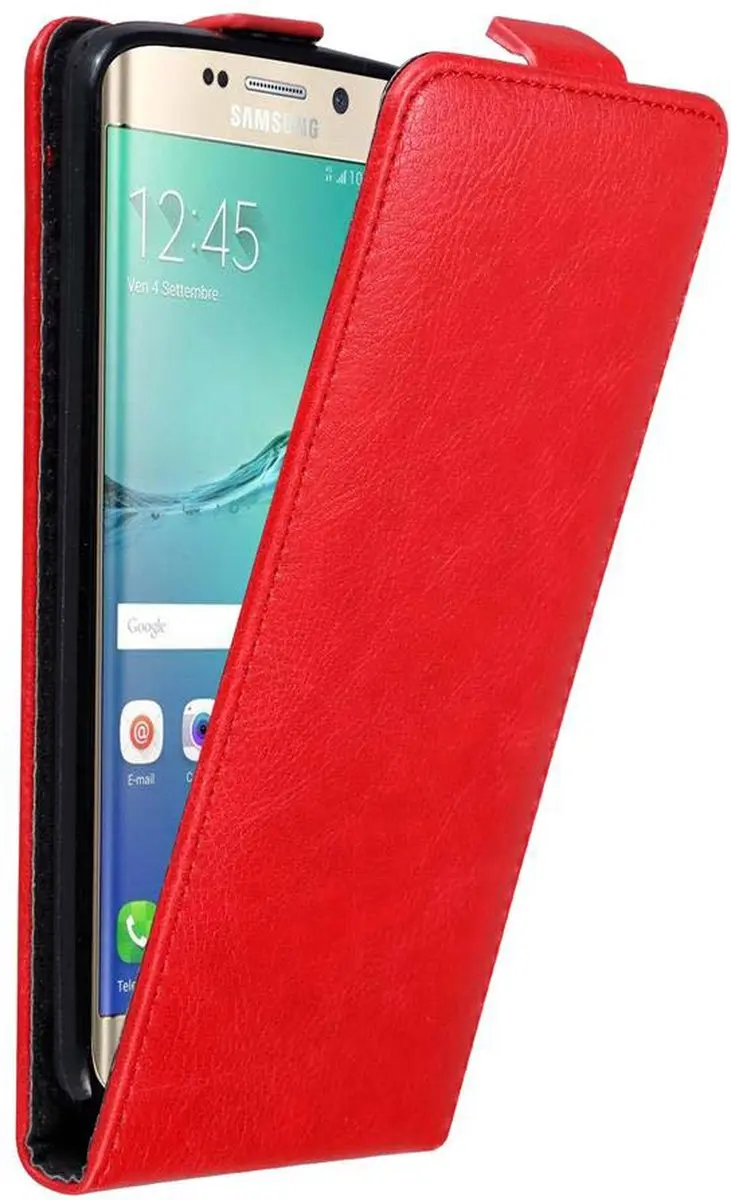 Cadorabo Hoesje geschikt voor Samsung Galaxy S6 EDGE PLUS in APPEL ROOD