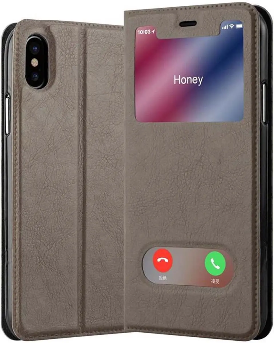 Cadorabo Hoesje geschikt voor Apple iPhone XS MAX in STEEN BRUIN