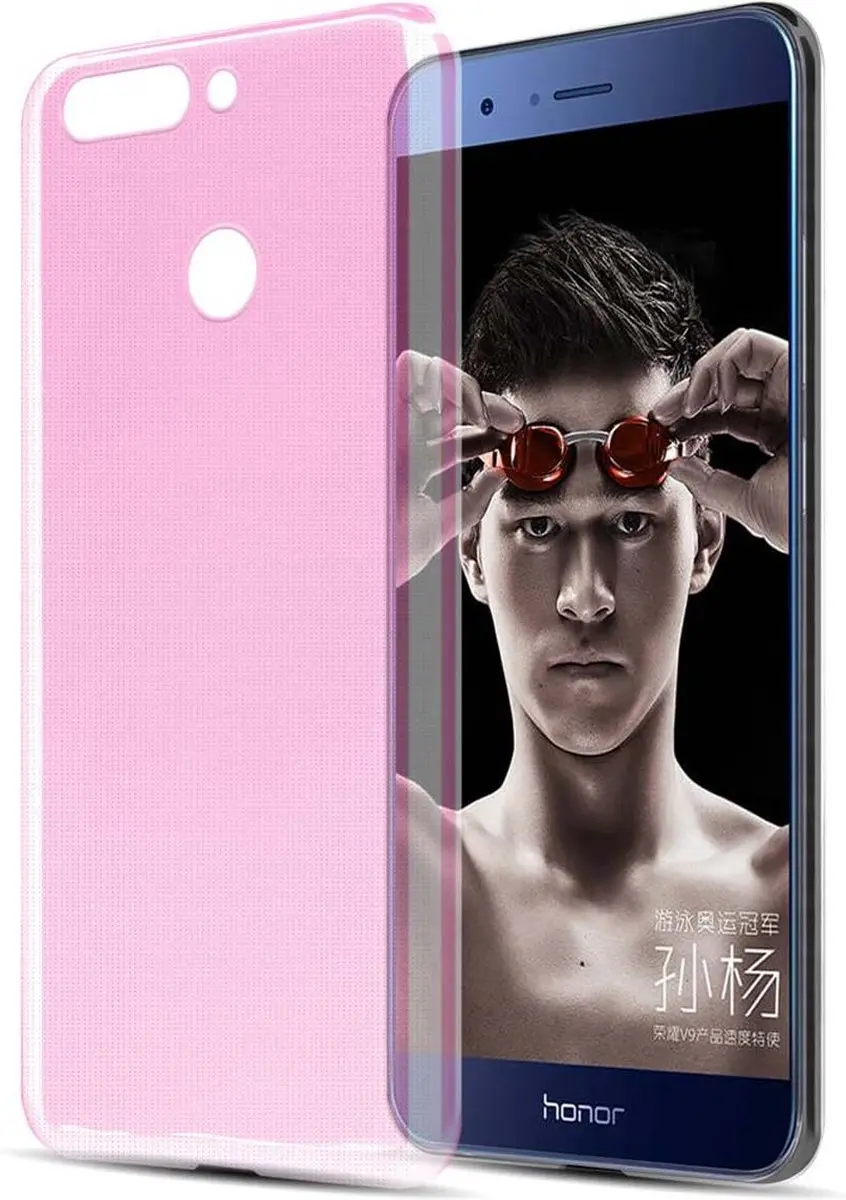 Cadorabo Hoesje geschikt voor Honor V9 in TRANSPARANT ROZE