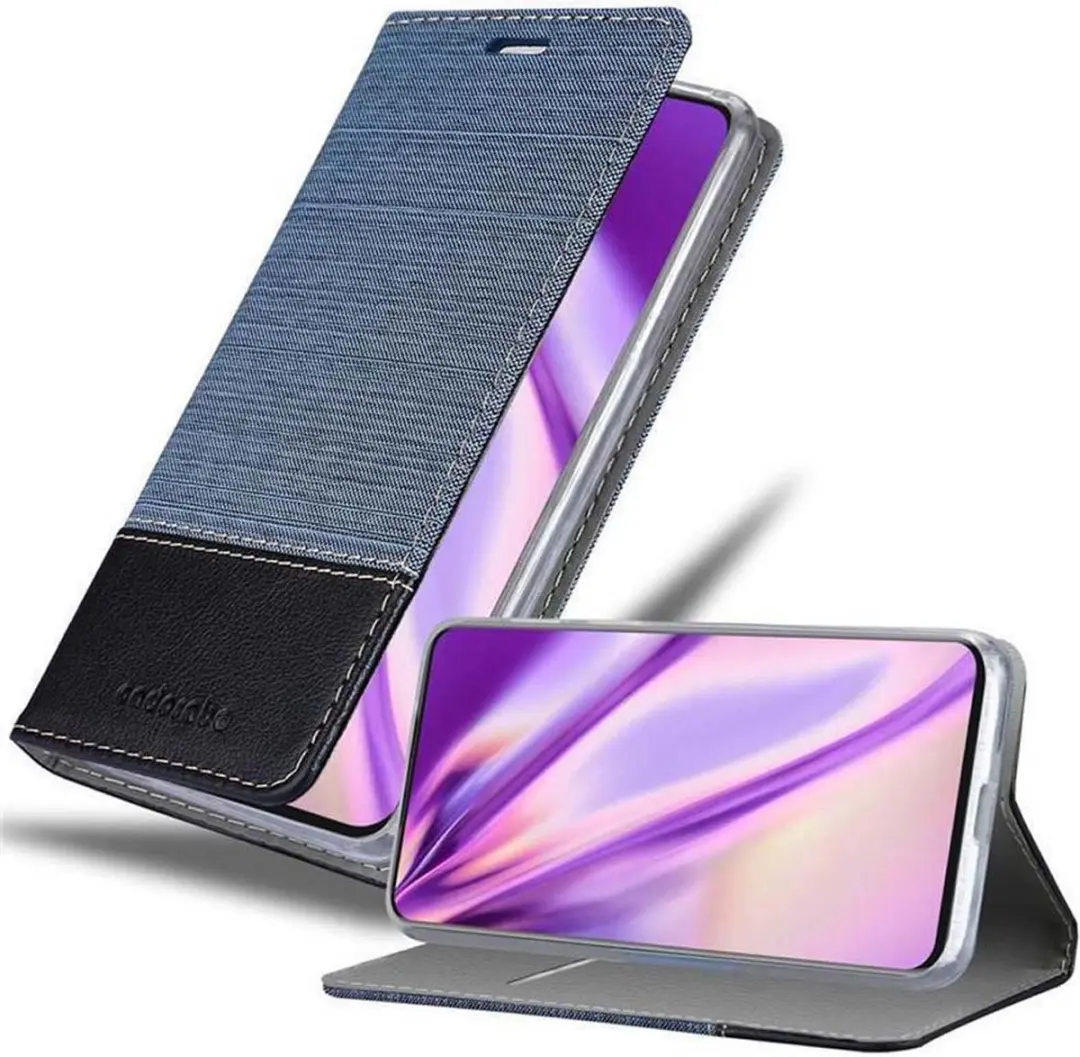Cadorabo Hoesje geschikt voor OnePlus 7 in DONKERBLAUW ZWART