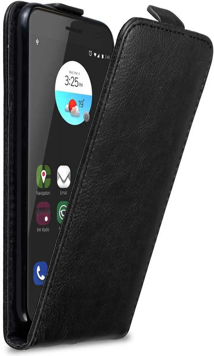 Cadorabo Hoesje geschikt voor ZTE Blade V7 in ZWARTE NACHT