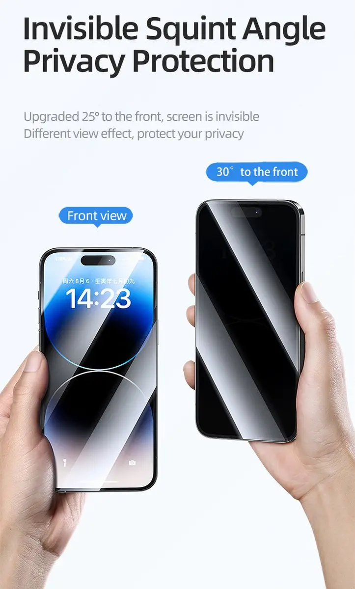 USAMS Privacy Screenprotector iPhone 14 Pro - afbeelding 5 van 6