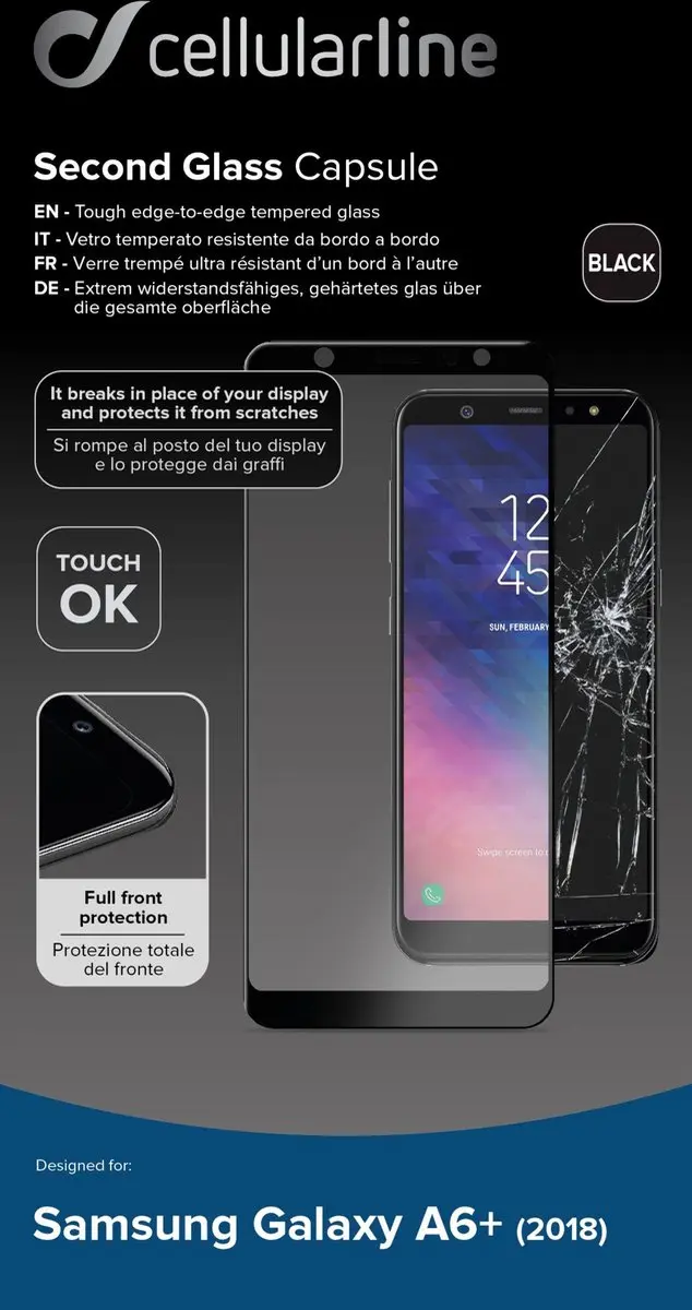 Cellularline Samsung Galaxy A6+ (2018) Tempered Glass - afbeelding 3 van 3