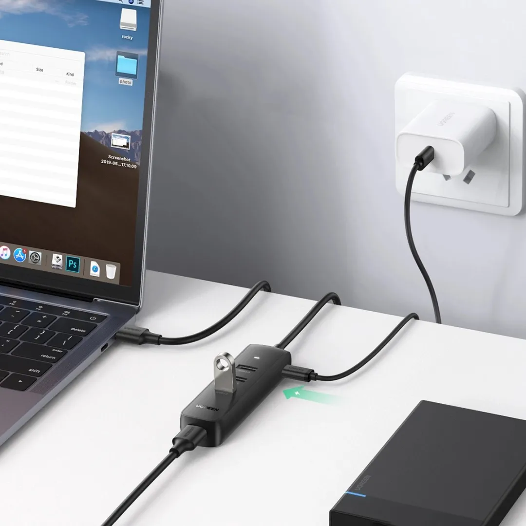 UGREEN CM416 USB 3.2 Gen Hub - 4 Poorten - Zwart - afbeelding 6 van 6