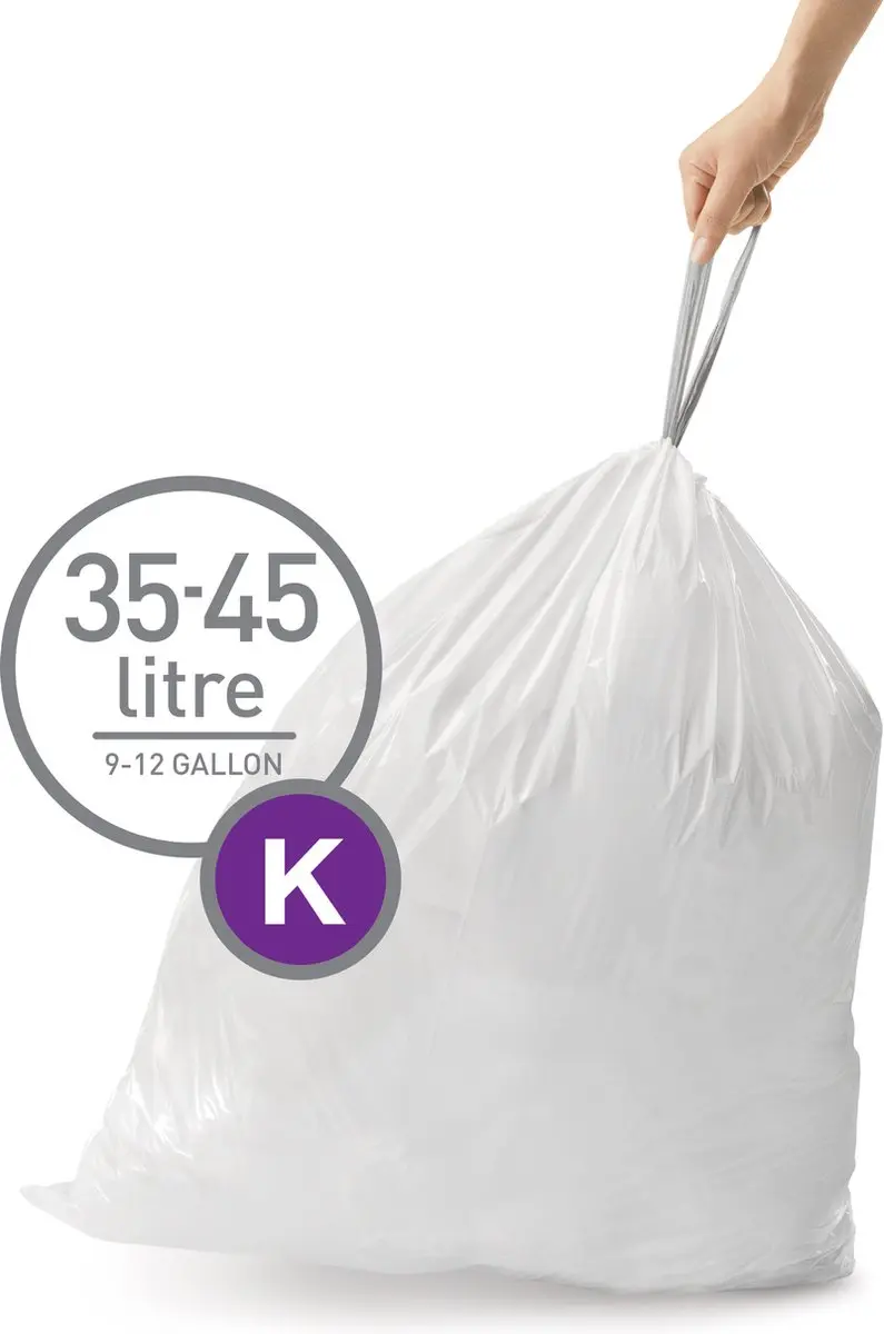 Simplehuman Code K Afvalzakken - 45 liter - 20 stuks - Wit - afbeelding 2 van 6