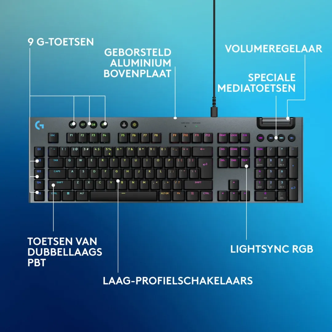 Logitech G G915 Bedraad Gaming Toetsenbord Tactile - Zwart - afbeelding 6 van 6