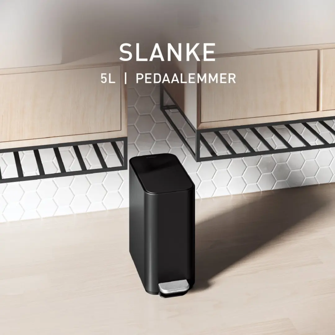 Simplehuman Slanke Pedaalemmer CW2101 - 5 liter - Mat Zwart - afbeelding 2 van 6