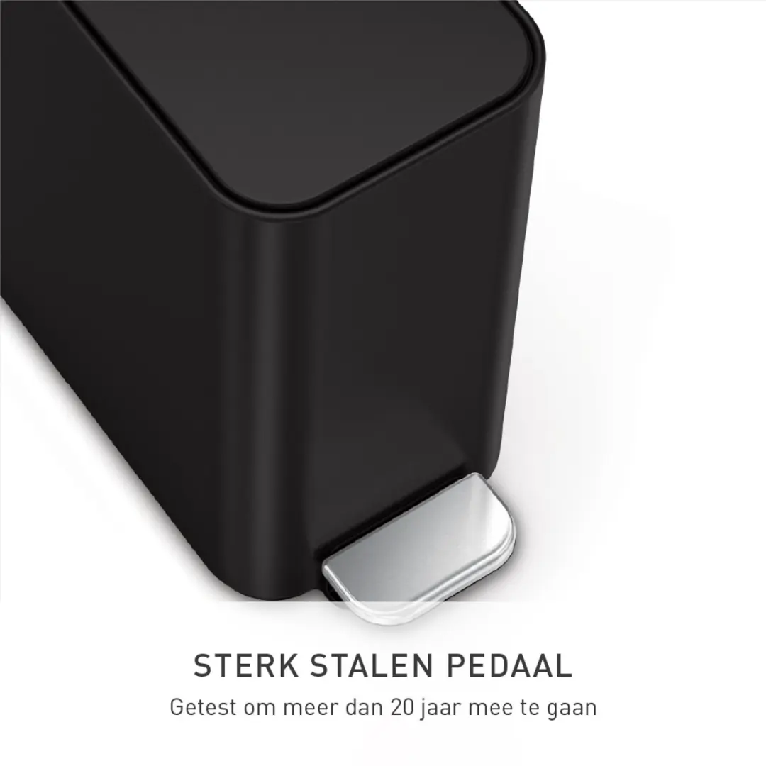 Simplehuman Slanke Pedaalemmer CW2101 - 5 liter - Mat Zwart - afbeelding 5 van 6