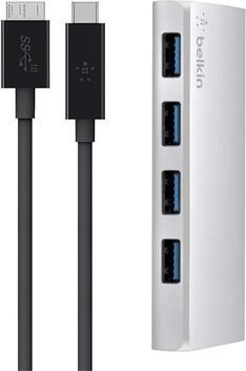 Belkin F4U088VF USB 3.0 Hub - 4 Poorten - Zilver - afbeelding 6 van 6