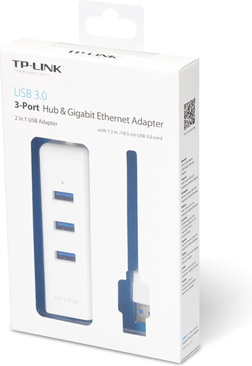 TP-Link UE330 USB 3.2 Type-A Hub 3 Poorten - Wit