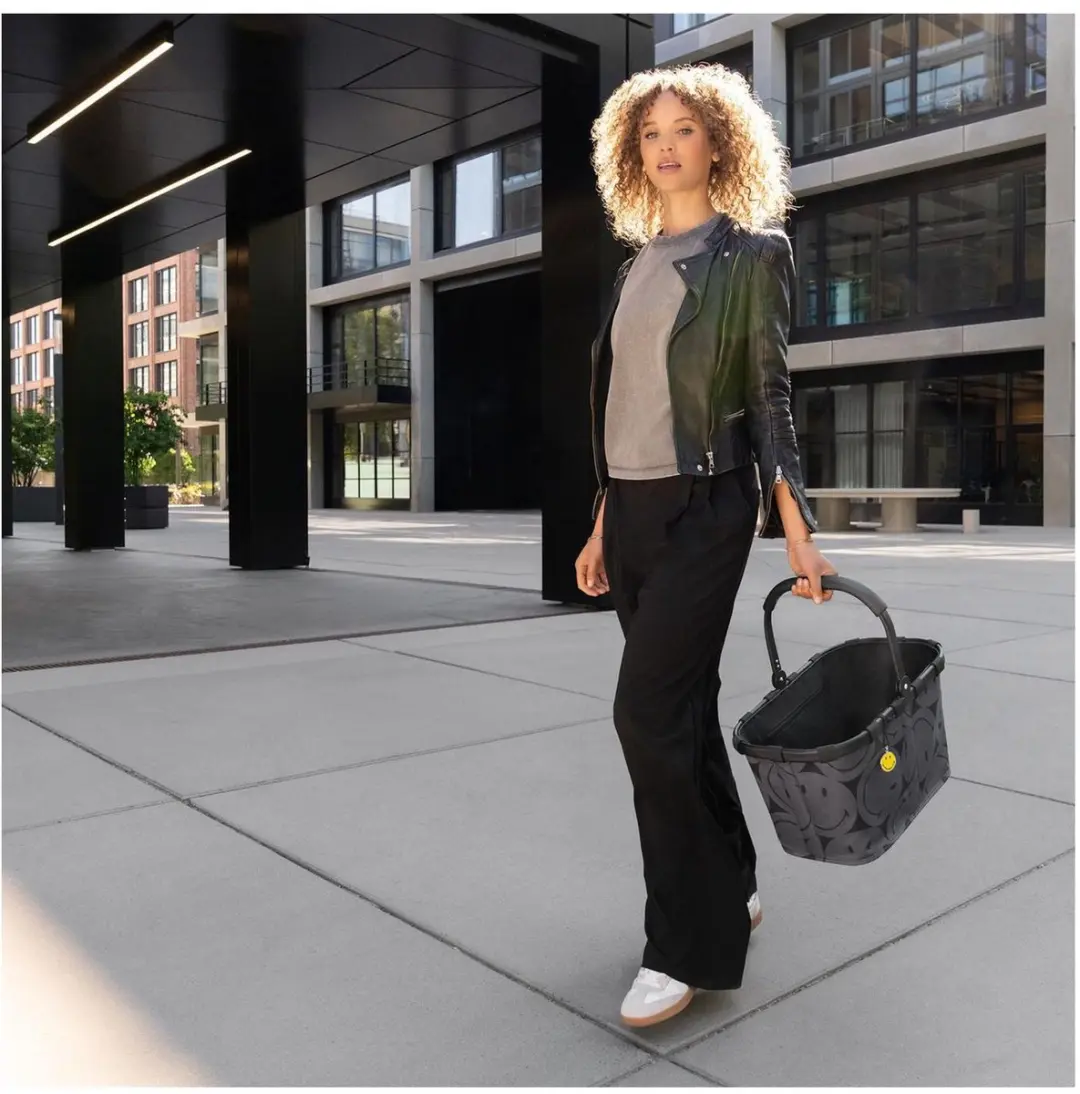 Reisenthel Carrybag Boodschappenmand 22L - Smiley Grijs - afbeelding 6 van 6