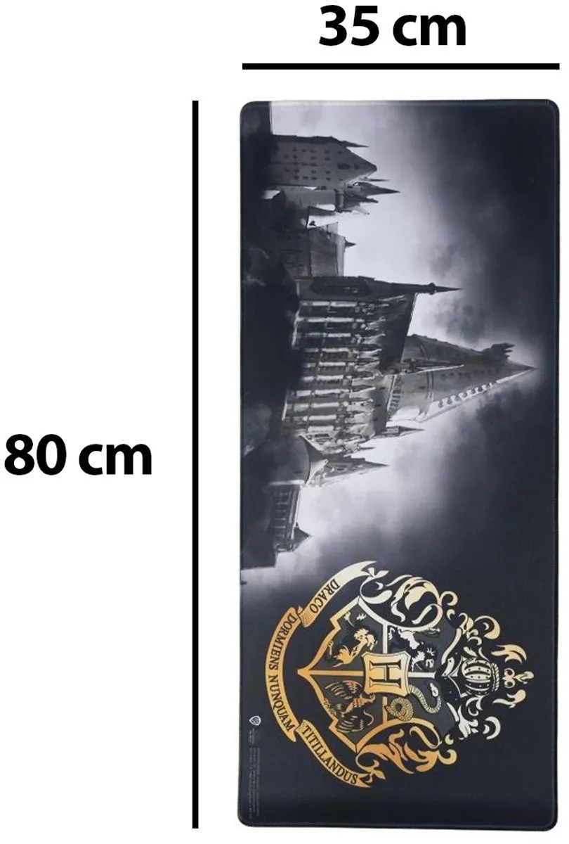 Harry Potter XXL Muismat Zweinstein 80x35cm - Antislip - Zwart