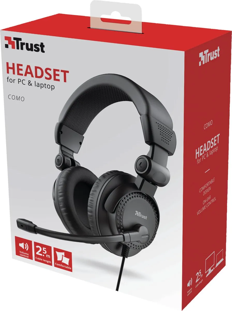 Trust Como Headset 21658 - Zwart - afbeelding 3 van 6