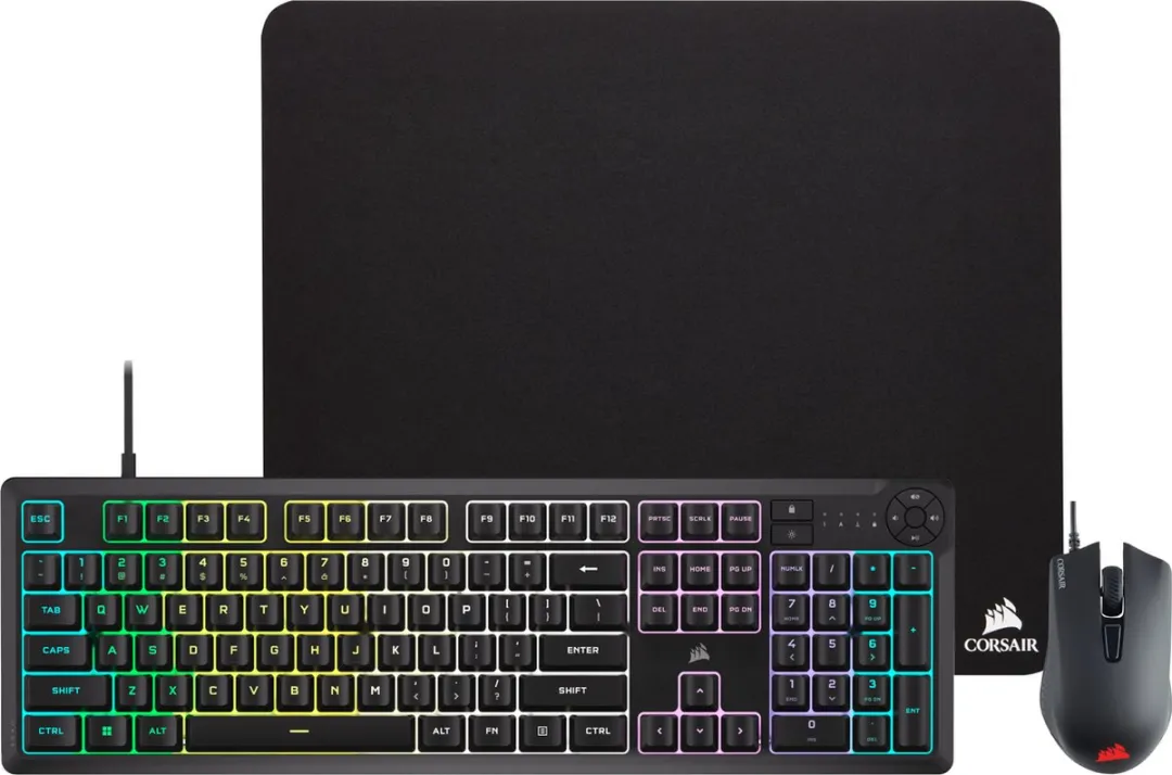 Corsair Gaming Bundel K55 Core Harpoon RGB Muis MM100 - Zwart