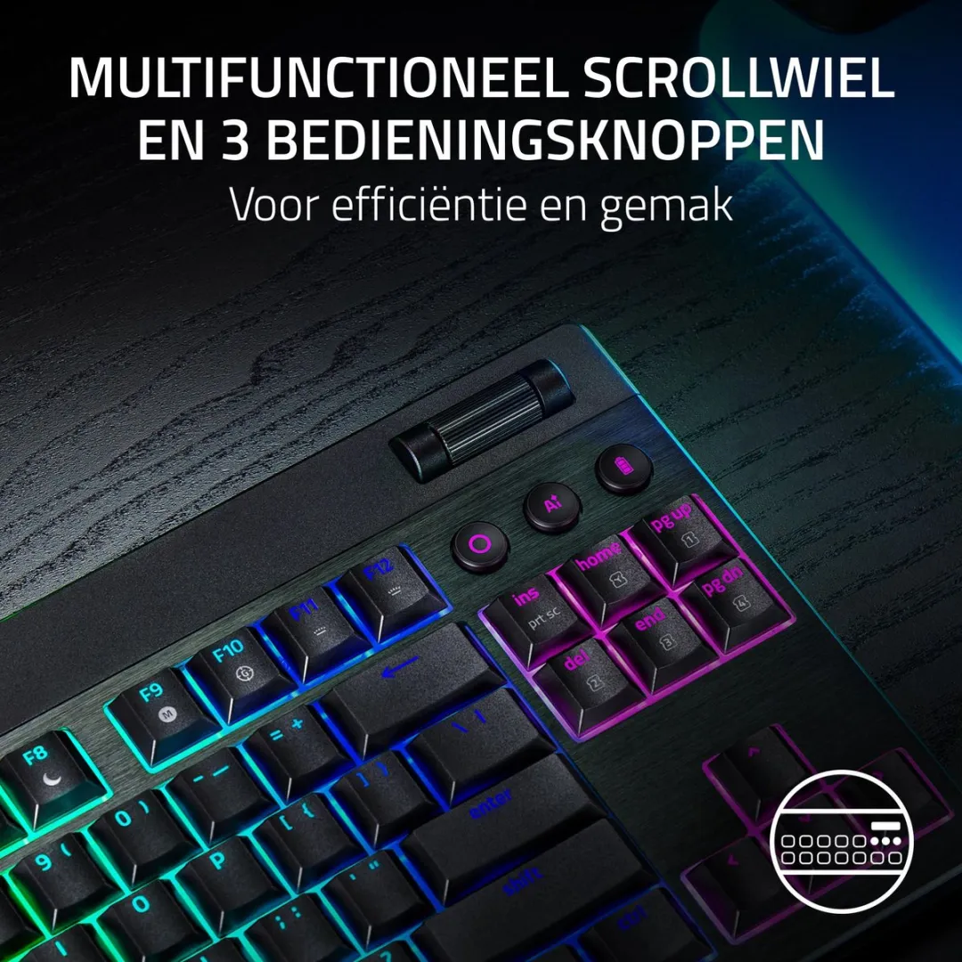 Razer BlackWidow V4 Tenkeyless RZ03-05450500-R3M1 Gaming Toetsenbord - Mechanisch Green - RGB