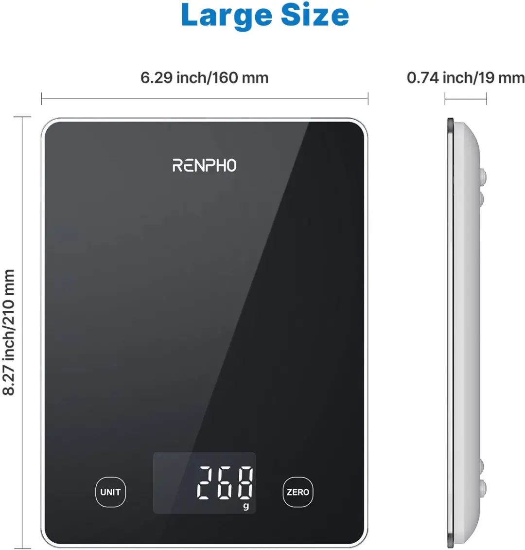Renpho Calibra T001 Slimme Keukenweegschaal - 5000g - Zwart - afbeelding 5 van 6