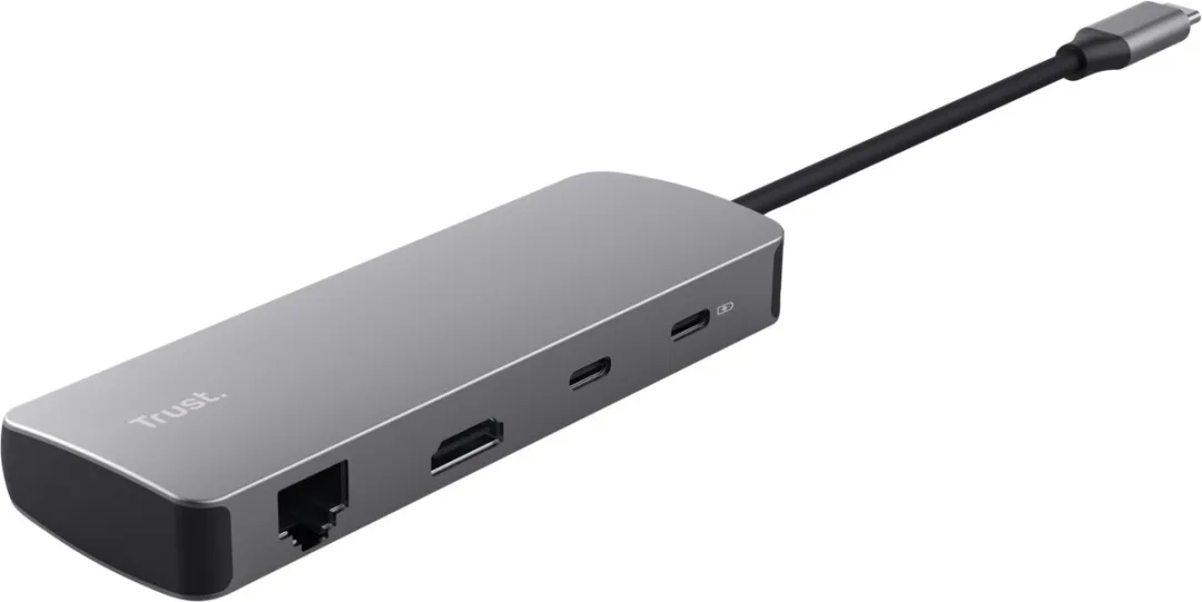 Trust Dalyx 8-in-1 USB Adapter 25672 - Grijs