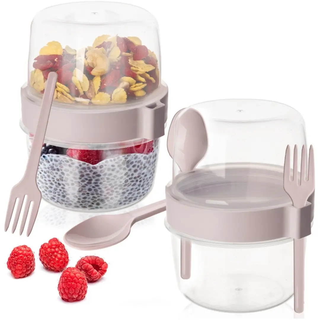 Yoghurtbeker met Lepel Lunchbox 370 ml 2 stuks