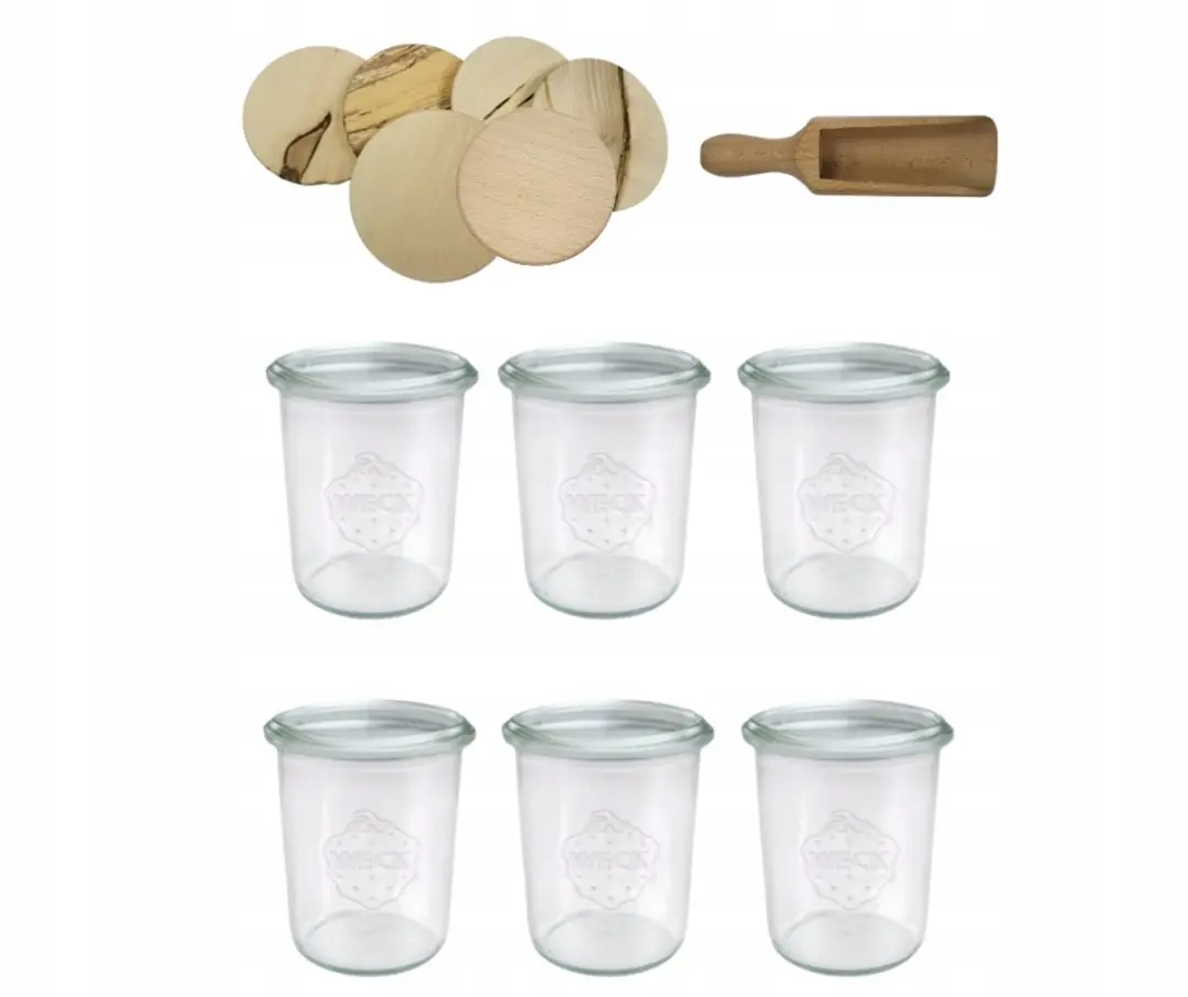Weck Glazen Potten 160ml met Houten Deksel