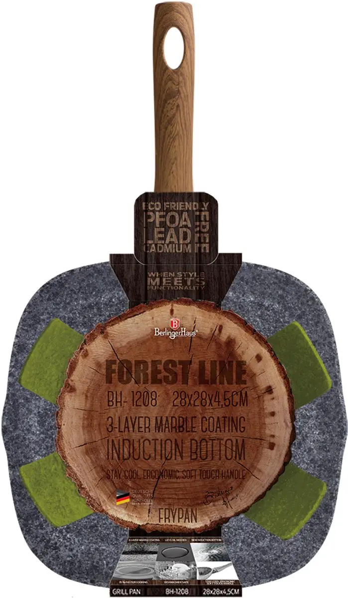 BerlingerHaus Forest Line BH-1208 Grillpan - 28cm - Grijs - afbeelding 4 van 4