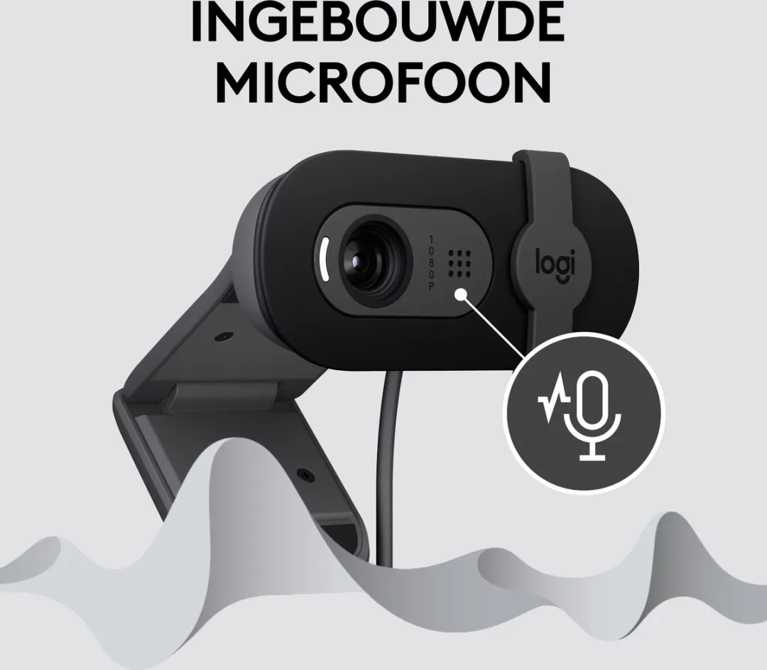 Logitech Brio 100 Webcam 1080p - Grijs - afbeelding 6 van 6