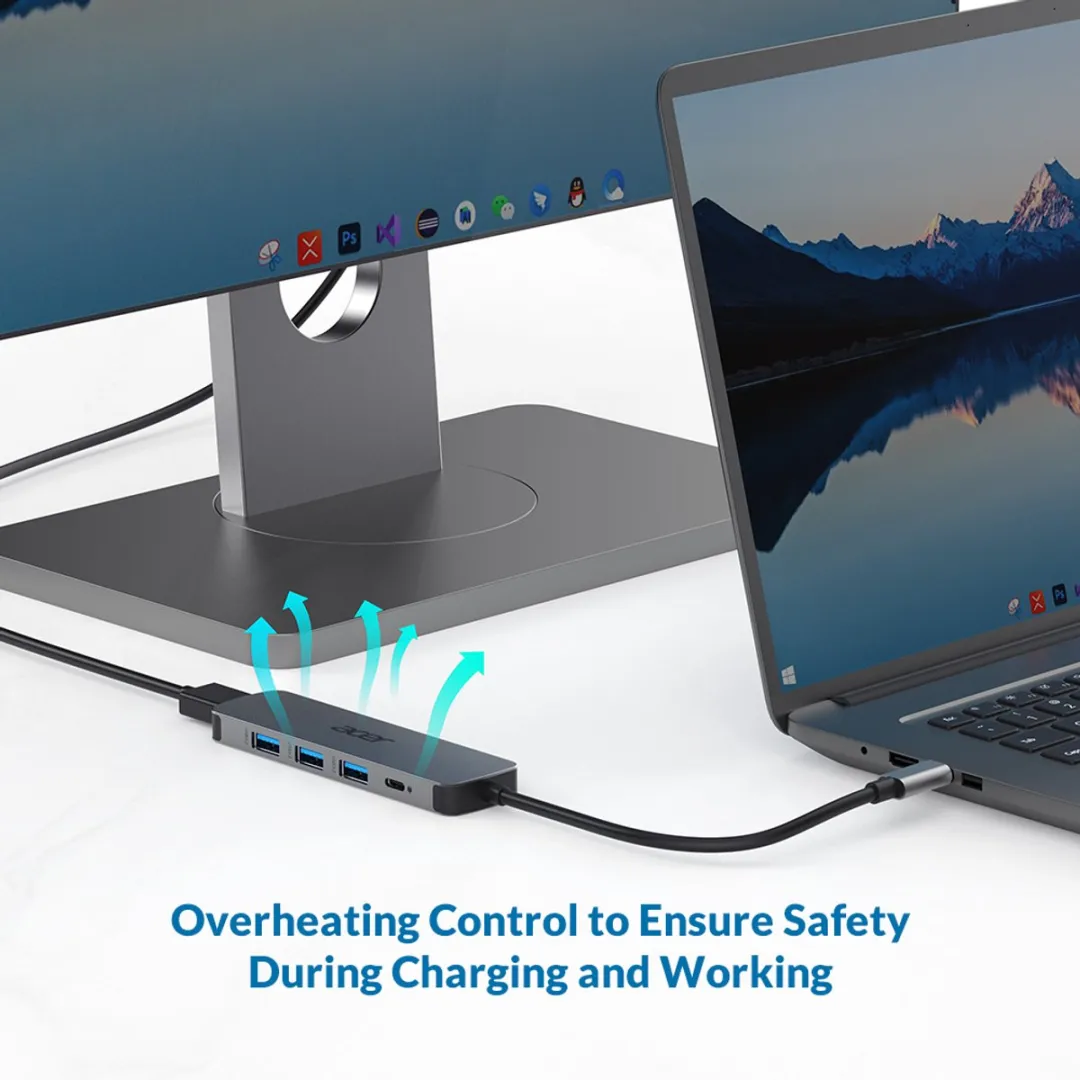 Acer 5-in-1 HP.DSCAB.021 Docking Station - 4K HDMI - USB-C - Zilver
