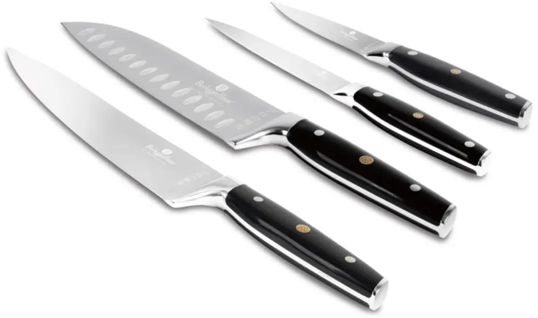 Set van 4 roestvrijstalen messen uit de Matte Black Collection