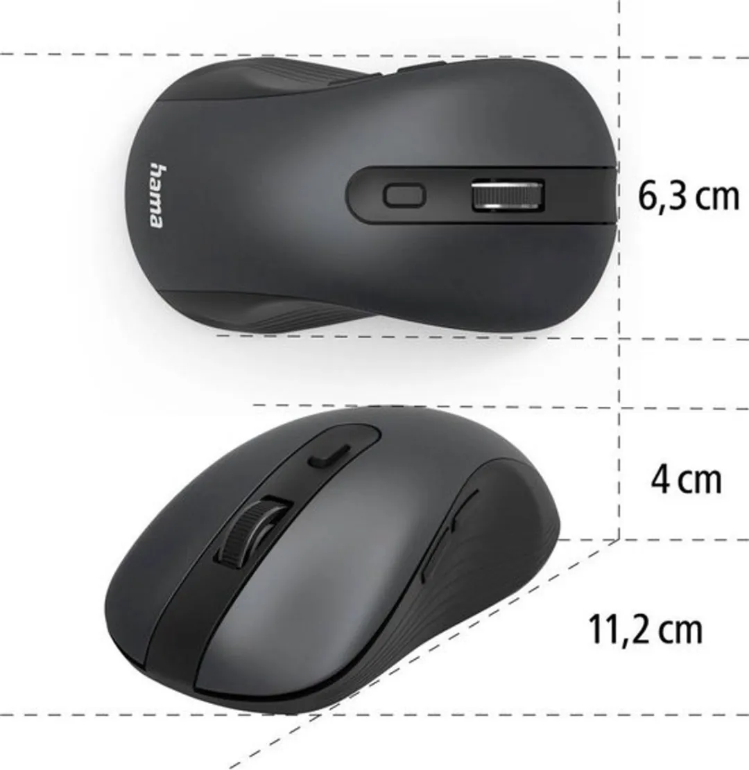 Hama MW-650 Optische Draadloze Muis - 6 Knoppen - Zwart
