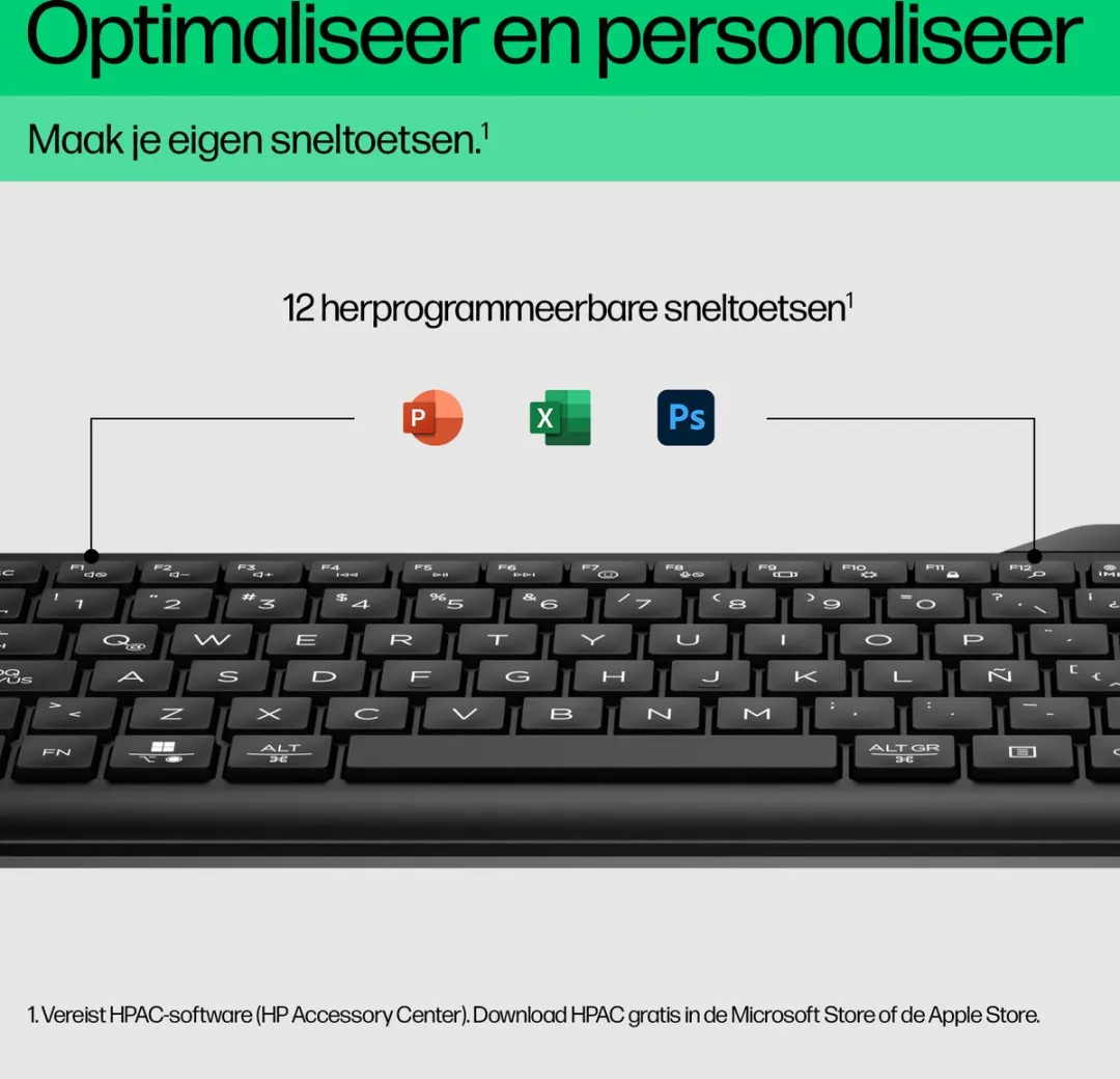 HP 460 Draadloos Toetsenbord QWERTY 7N7B8AA#ABB - Zwart
