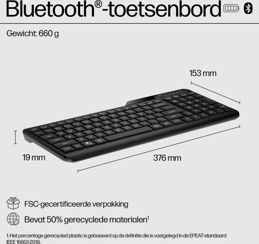 HP 460 Draadloos Toetsenbord QWERTY 7N7B8AA#ABB - Zwart