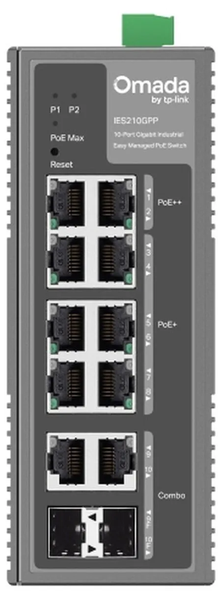TP-Link Omada IES210GPP Managed Switch - PoE - Grijs