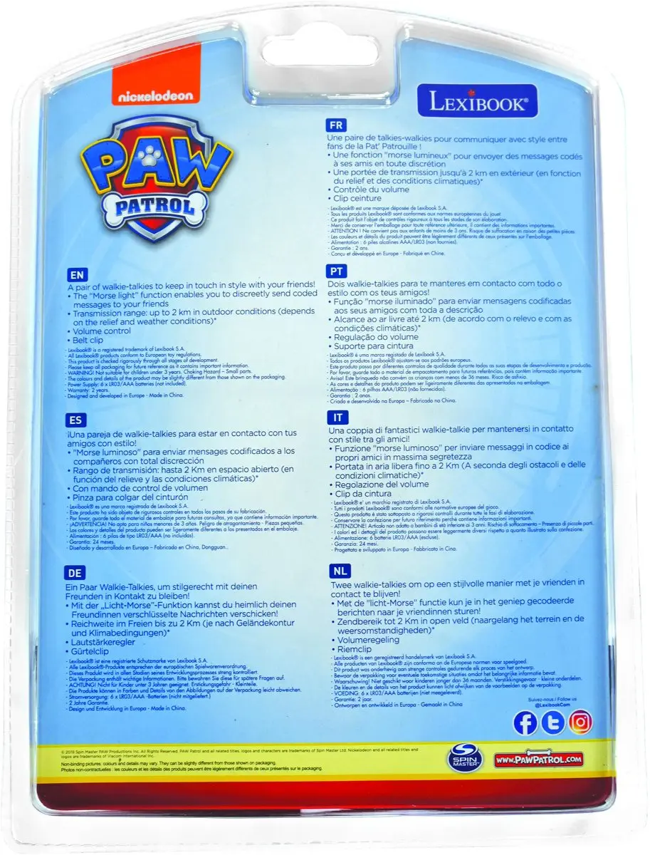 Lexibook Paw Patrol Walkie-Talkies - 2km - afbeelding 5 van 6