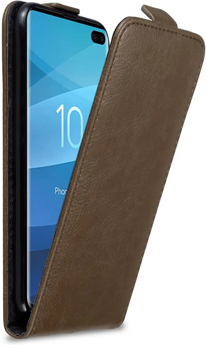 Cadorabo Hoesje geschikt voor Samsung Galaxy S10 PLUS in KOFFIE BRUIN