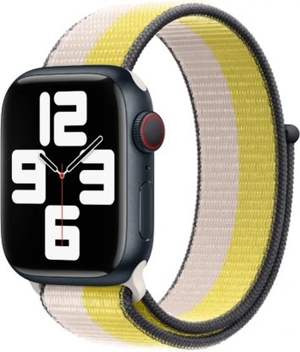 Apple Watch Geweven Sportband - 45mm - Havermelkwit/Citroenzeste