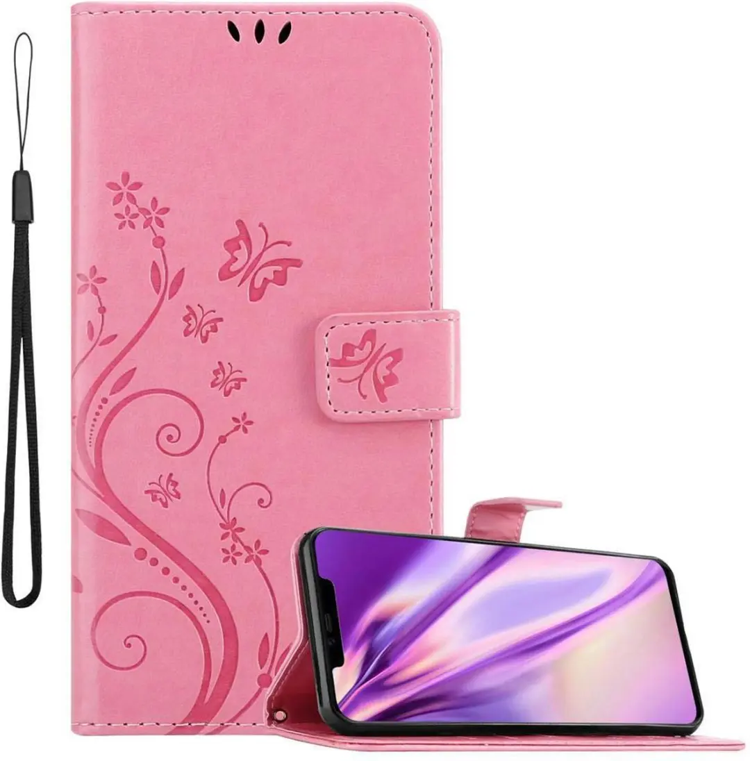 Cadorabo Hoesje geschikt voor Huawei MATE 20 PRO in BLOEMEN ROZE
