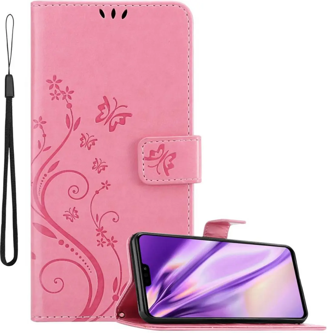 Cadorabo Hoesje geschikt voor Honor 8X in BLOEMEN ROZE