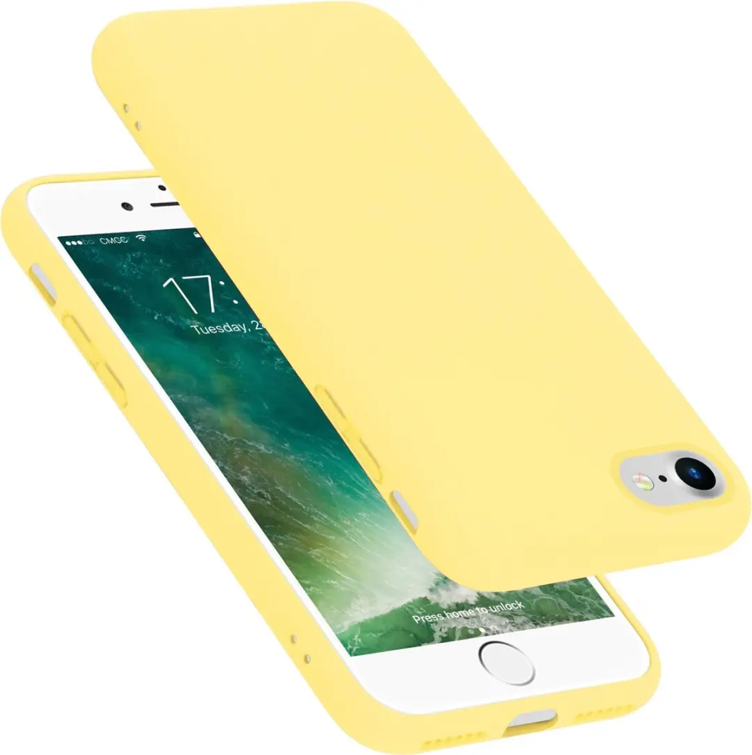 Cadorabo Hoesje geschikt voor Apple iPhone 7 / 7S / 8 / SE 2020 in LIQUID GEEL