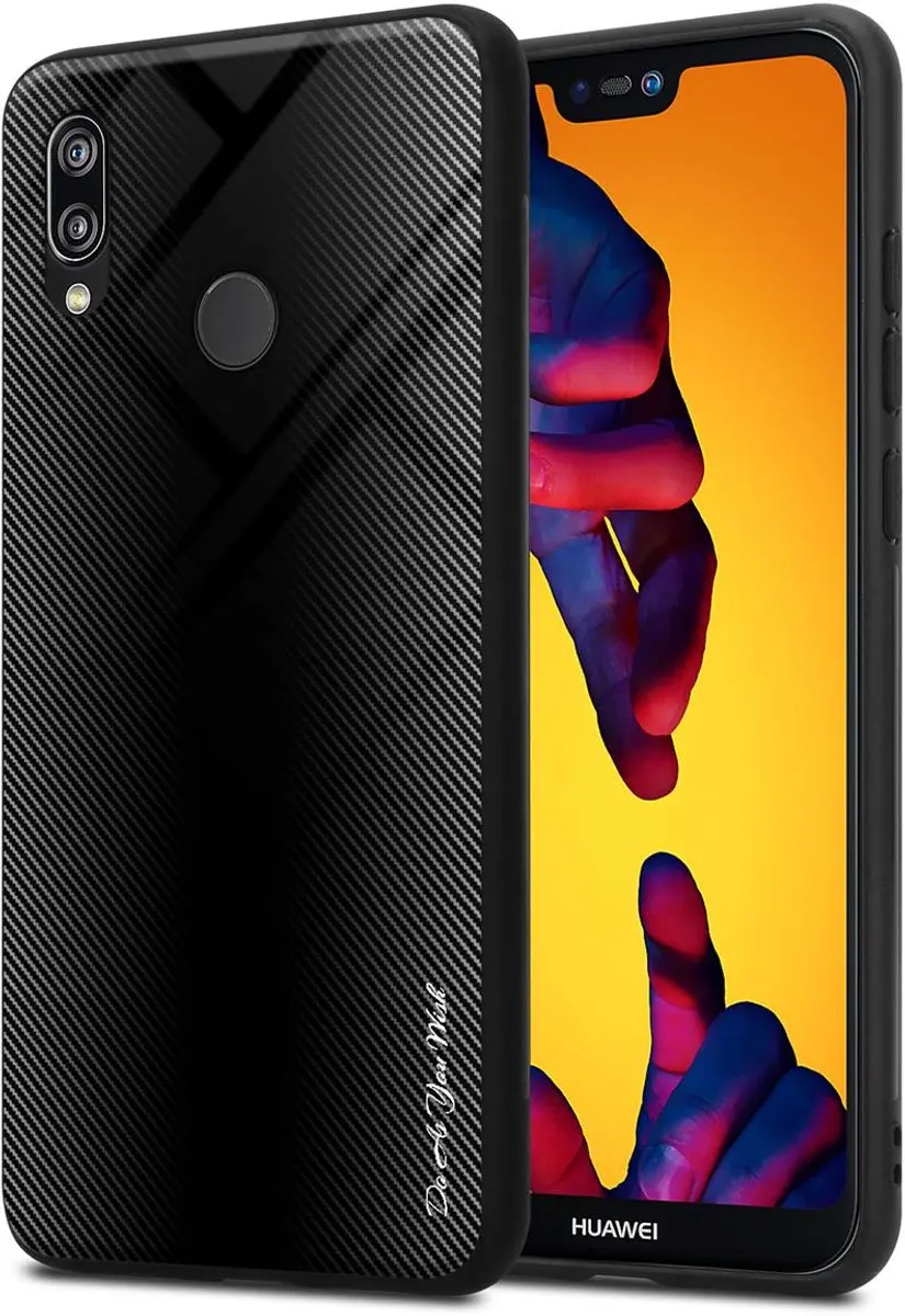 Cadorabo Hoesje geschikt voor Huawei P20 LITE 2018 / NOVA 3E in OPAAL ZWART