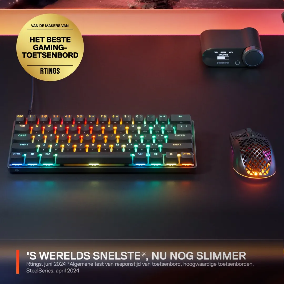 SteelSeries Apex Pro Mini Gen 3 Toetsenbord - US QWERTY - 64913 - Zwart
