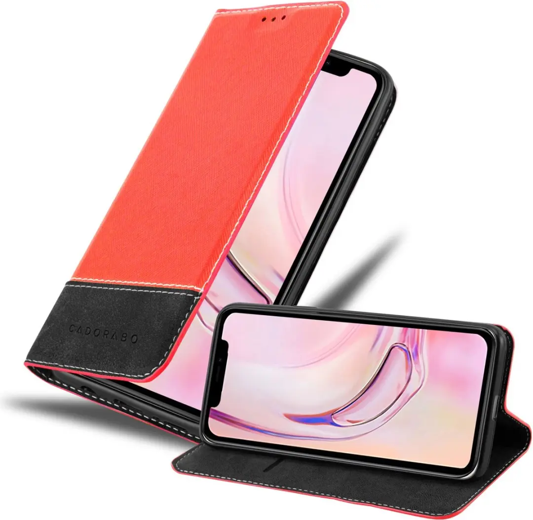 Cadorabo Hoesje geschikt voor Apple iPhone 13 MINI in ROOD ZWART