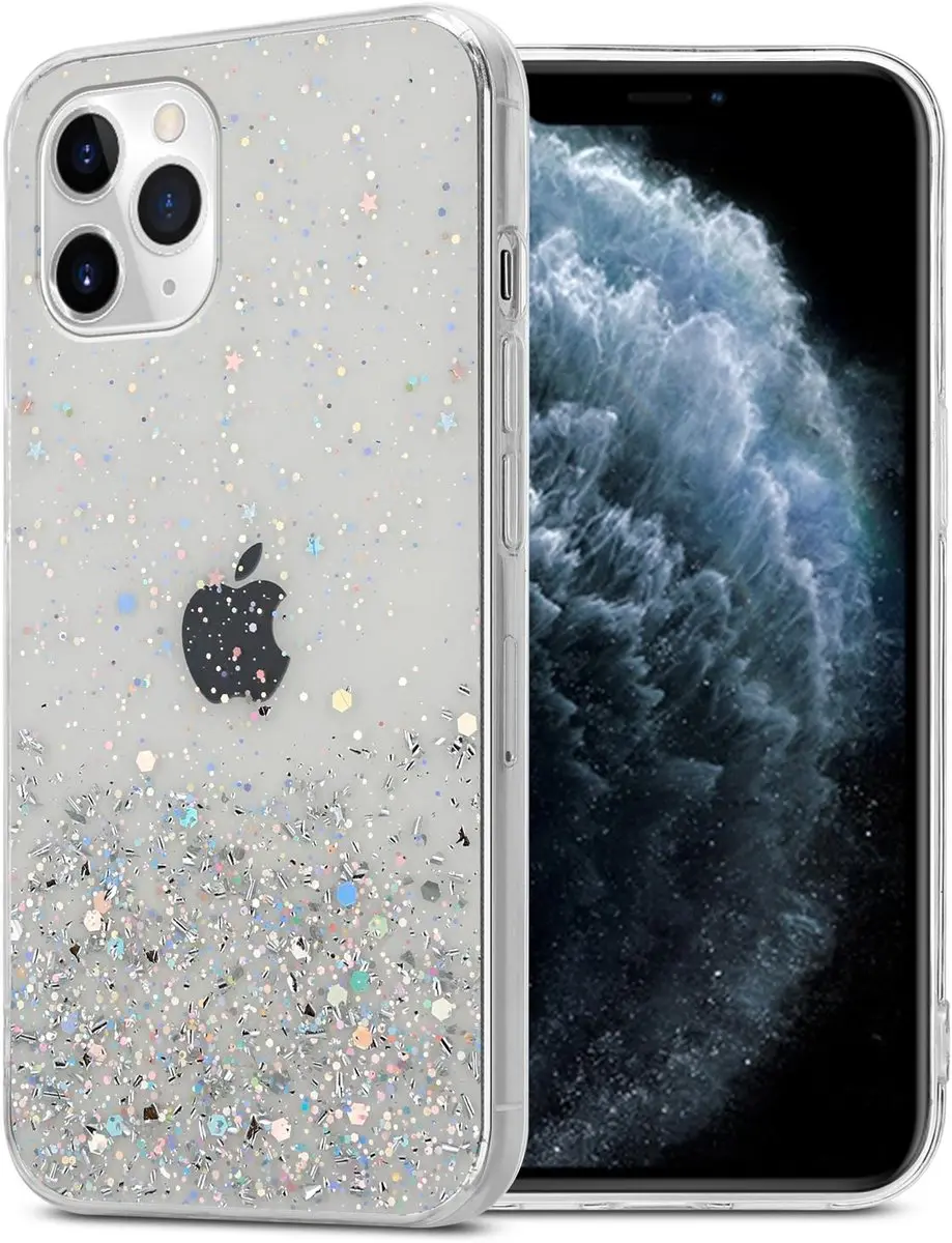 Cadorabo Hoesje geschikt voor Apple iPhone 11 in Transparant met Glitter