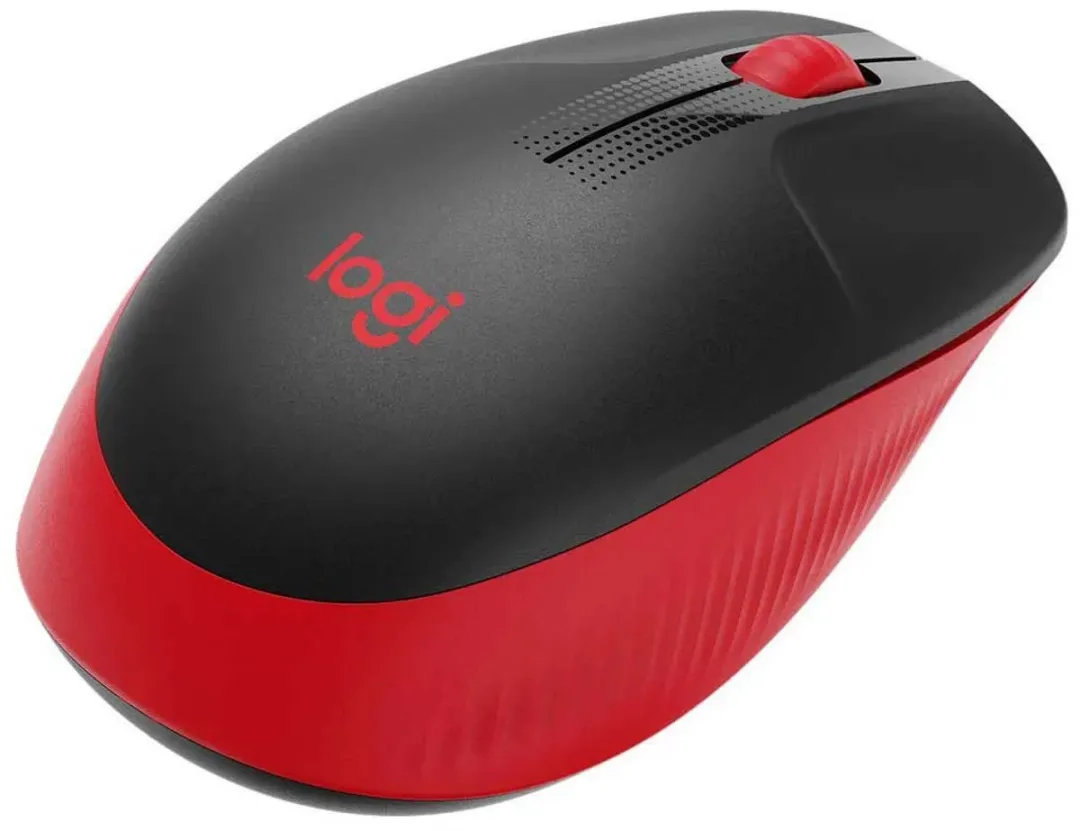Logitech M190 Draadloze Muis - Zwart/Rood
