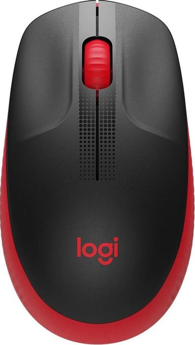 Logitech M190 Draadloze Muis - Zwart/Rood