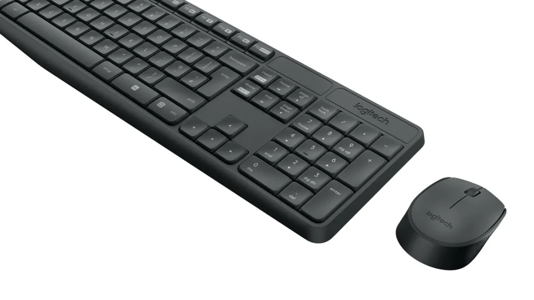 Logitech MK235 Draadloos Toetsenbord met Muis - 3 Knoppen - Grijs