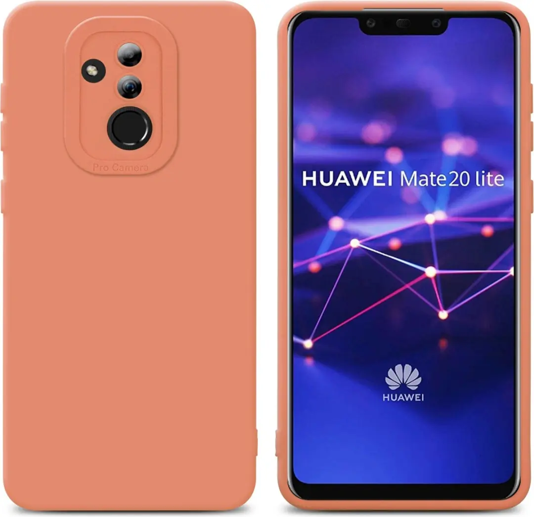 Cadorabo Hoesje geschikt voor Huawei MATE 20 LITE in FLUID LICHT ORANJE
