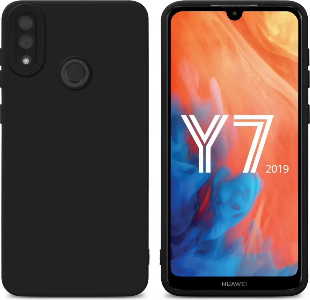 Cadorabo Hoesje geschikt voor Huawei Y7 2019 / Y7 PRIME 2019 in FLUID ZWART