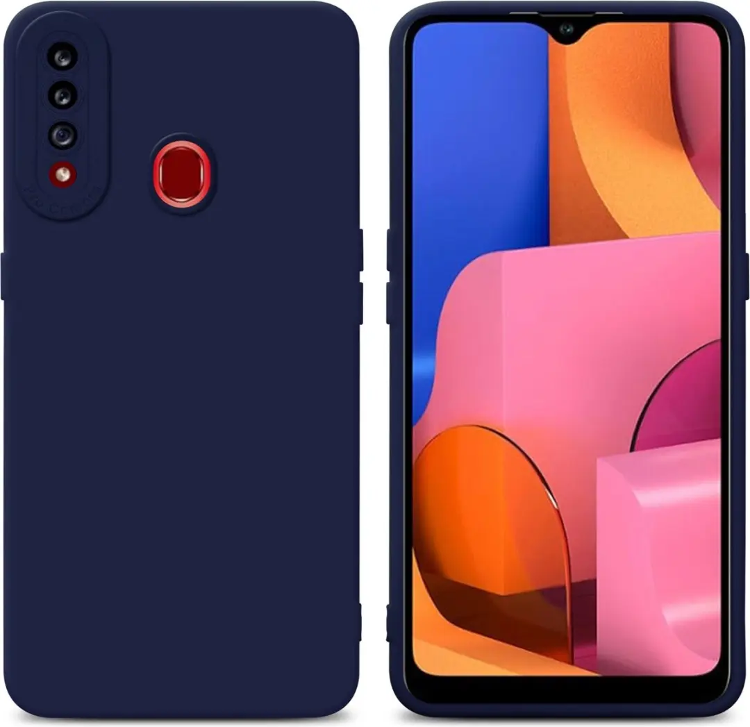 Cadorabo Hoesje geschikt voor Samsung Galaxy A20s in FLUID DONKER BLAUW