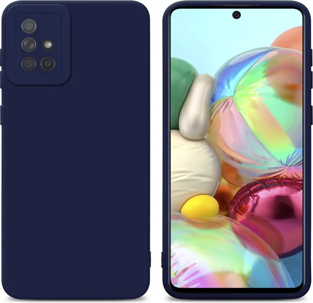 Cadorabo Hoesje geschikt voor Samsung Galaxy A71 4G in FLUID DONKER BLAUW