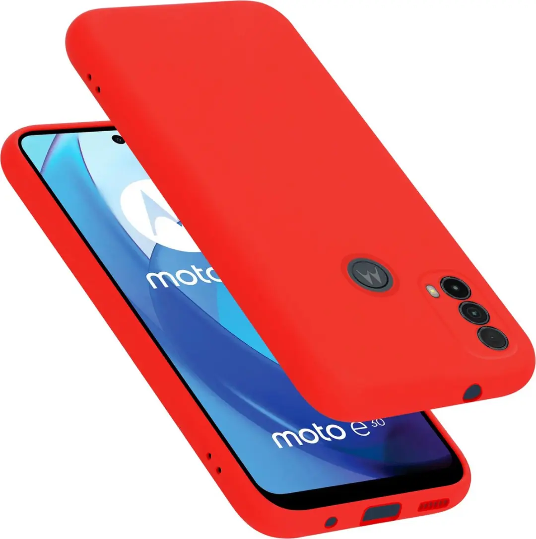 Cadorabo Hoesje geschikt voor Motorola MOTO E20 / E30 / E40 in LIQUID ROOD
